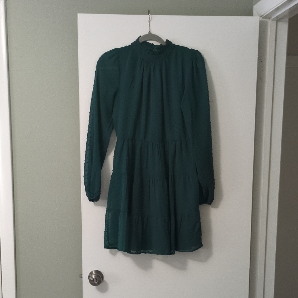 Trixxi Teal Long Sleeve Dress